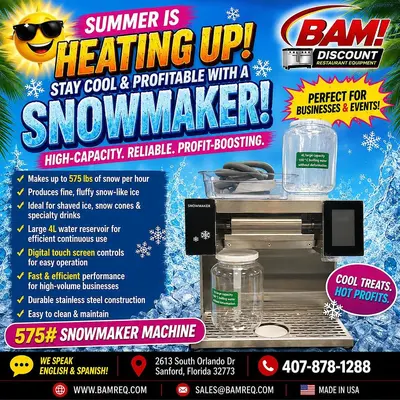 New | in-Stock ELITE SNOWMAKER E575 Snow Cone Machines Florida US | BAM Discount Restaurant Equipment #1045782