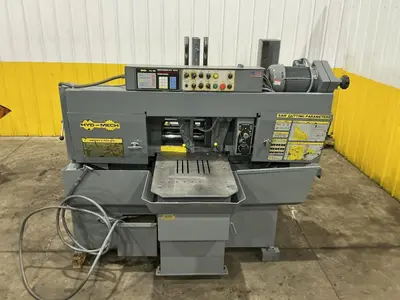12" X 12" HYD-MECH MODEL #H-12A AUTOMATIC FEED HORIZONTAL SAW PLC-100 CONTROLS & NESTING: STOCK #23723