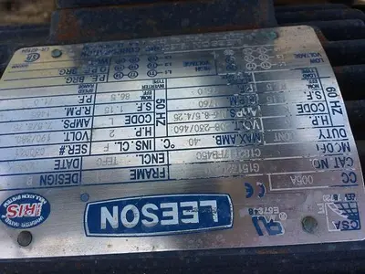Used LEESON C182T17FB45C A.C. Motors North Carolina US | DH Griffin Used Equipment #1383529