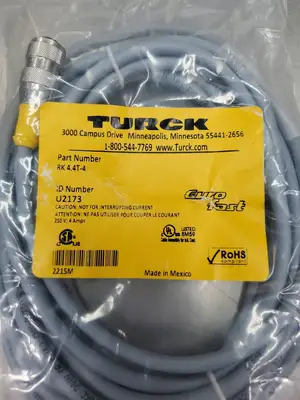 USED Turck RK 4.4T-4 EuroFast U2173 Cordset, 250V, 4A