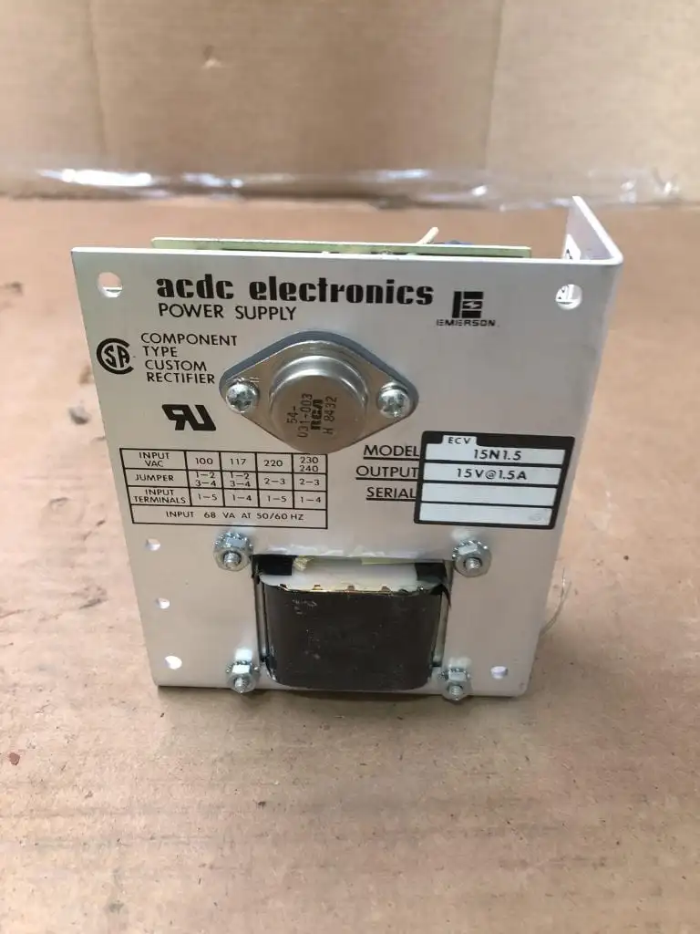Emerson 15N1.5 ACDC Electronics 15V Linear Power Supply 1.5A