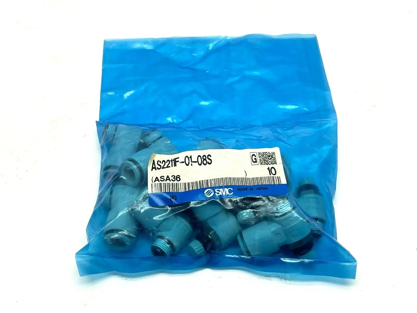 AS2211F-01-08S | SMC  Speed Controller Fitting PKG OF 10 - New
