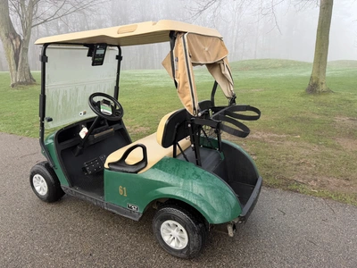 (1) 2019 E-Z-Go EFI golf cart with a Kawasaki gas engine, model 657061G01, includes canopy, fold-dow...
