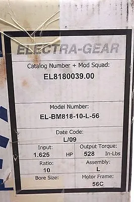 NEW ELECTRA-GEAR EL-BM818-10-L-56