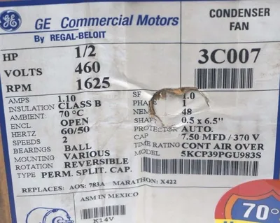 NEW GENERAL ELECTRIC 5KCP39PGU983S CONDENSER FAN MOTOR 1/2HP
