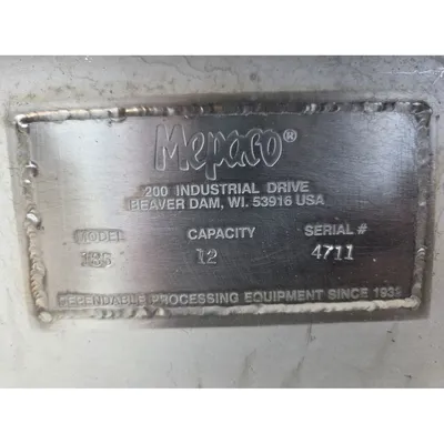 Used Mepaco 12" Dia. X 12'-3"L Stainless Steel Sanitary Screw Auger Conveyor
