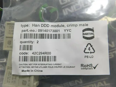 lot of 3 Harting 09140173001 Male Han Modular DDD Connectors New