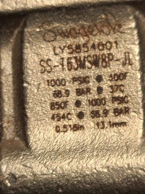 USED Swagelok Does Not Apply