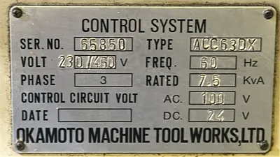 USED 2015 Okamoto ACC-63DX, 2015, PROG. AUTO IDF, 3X AUTO FEEDS
