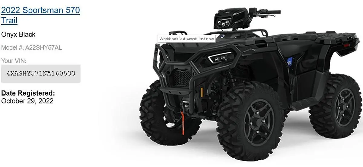 USED POLARIS A22SHY57AL