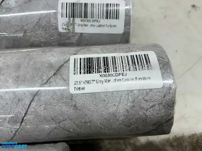 Lot of (4) rolls  of marble design wall paper 2 are white marble roll, 2 are slate grey, white...