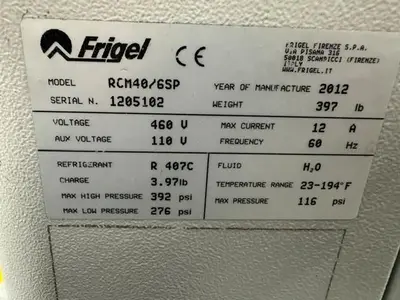 Used 2012 FRIGEL RCM40/6 SP Temperature Controls Massachusetts US | Absolute Machinery #1349137