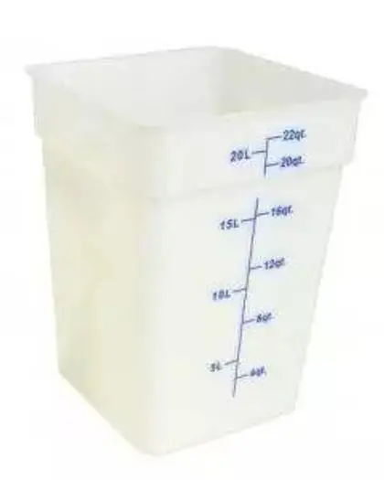 22 Qt. White Square Polypropylene Food Storage Container