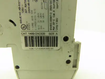Allen Bradley 1489-D1C020 Circuit Breaker 2A 1 Pole 125 VAC Ser A Lot of 14