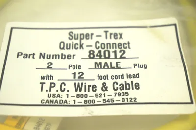 NEW T.P.C. WIRE & CABLE 84012 CABLE