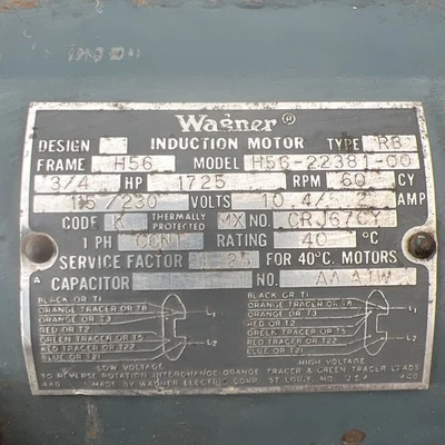 Used WAGNER H56-22381-00 A.C. Motors California US | Davliegogo LLC #1706680