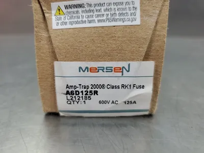 Mersen Amp-Trap 2000 A6D125R Fuse, 125A 600VAC. 4B-38