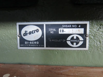 Diacro No. 4 Hand Shear 24″ with Back Gauge