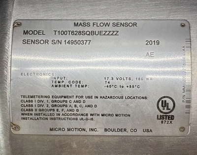 New | in-Stock Micromotion T100T628SQBUEZZZZ Meters - Misc Indiana US | J&J Industrial Supply #1407098