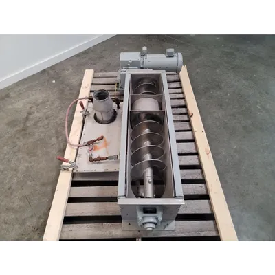 Used 9" Dia X  32" Long Stainless Steel Screw Auger Feeder