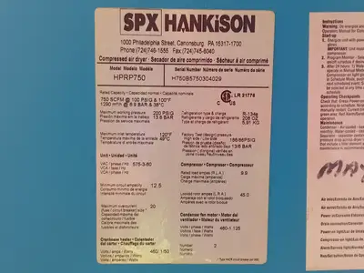 Used HANKISON HPRP750 Refrigerated Air Compressor Dryers British Columbia CA | Lenmark #1426183