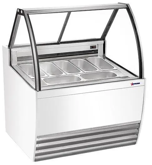 41″ Gelato Display Showcase (White Exterior) with 7 Pans