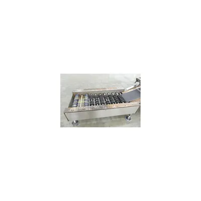 Used 8" wide Incline Belt Incline Conveyor w/ Bag Flattening