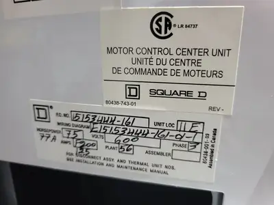 USED SQUARE D MODEL 6