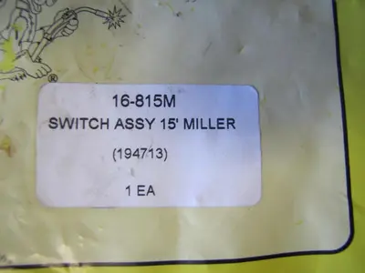 NEW PROFAX 16-815M 15 ft Switch Assembly 194713 for Miller Welder New in Bag