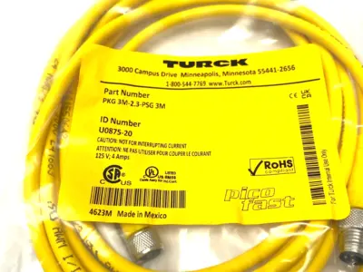 NEW TURCK PICOFAST DOUBLE ENDED CORDSET