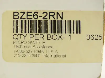 Honeywell BZE6-2RN Limit Switch Side Plunger SPDT 125-600V  Lot of 3
