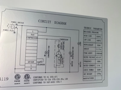 171-0173 One Door Self Contained Reach In Cooler