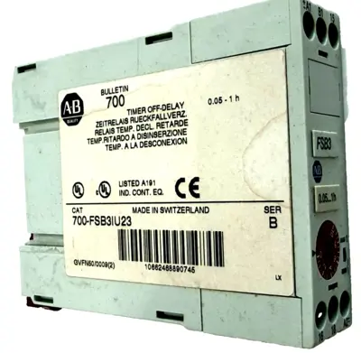 ALLEN BRADLEY 700-FSB3IU23 TIMING RELAY SER. B 700FSB3IU23 NEW, SURPLUS