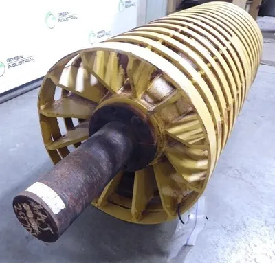 Spiral Wing Conveyor Pulley Assembly 18" Diameter 38" Width 58" Shaft Surplus