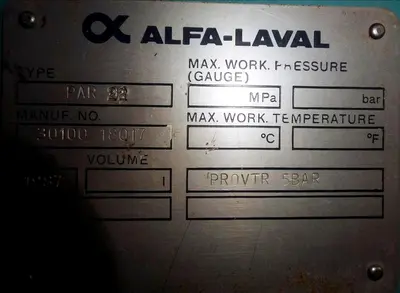 Alfa-Laval CT-6 Centritherm evaporator, 316SS.