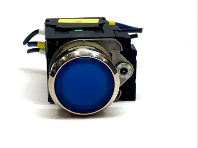 USED SIEMENS BLUE 22MM ILLUMINATED PUSHBUTTON 1NO/1NC 120V