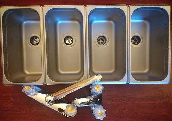 4 Compartment -Standard Concession Stand Three  wash and 1 Hand Wash - FREE SHIP