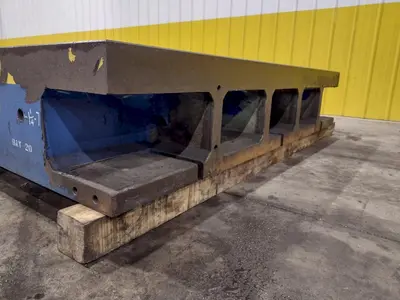129" X 72" X 14" HIGH T-SLOTTED LAYOUT TABLE / BOLSTER PLATE: STOCK #22373