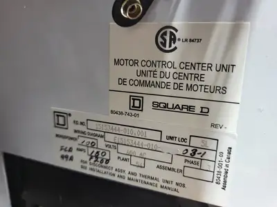 USED SQUARE D MODEL 6