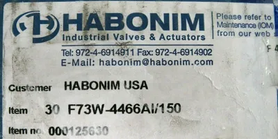 NEW HABONIM 30 F73W-4466AI/150 BALL VALVE 3" 30F73W4466AI150