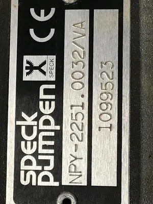 USED SPECK PUMP NPY-2251.0032