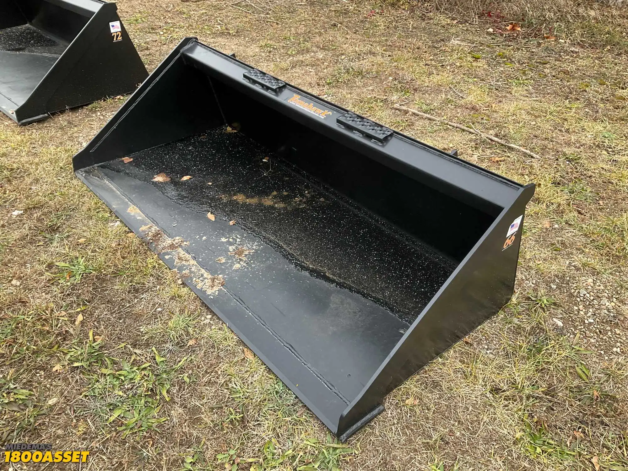 New Tomahawk 66” skid steer bucket, welded on high carbon cutting edge, skid steer quick attach