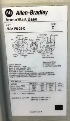 USED Allen Bradley 280A-FN-25-C