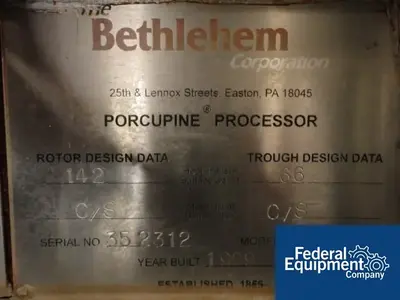 USED BethCorp 30" X 12' Bethlehem Porcupine Processor, C/S, MDL 1P3012JTC