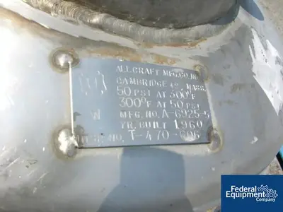 USED Allcraft 50 GAL ALLCRAFT RECEIVER, S/S, 50#