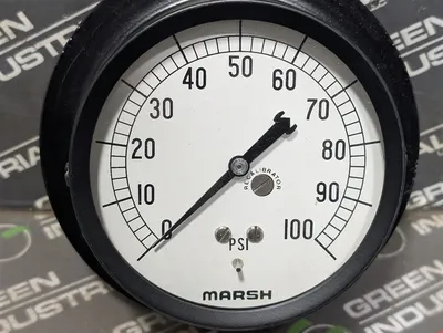 Marsh Instruments H1848 High Quality Back-Flanged Pressure Gauge 100 PSI New NIB