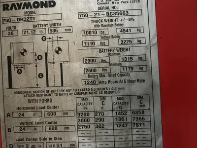 Used RAYMOND 750DR32TT Misc Forklifts Illinois US | Somerset Equipment Sales #1542859
