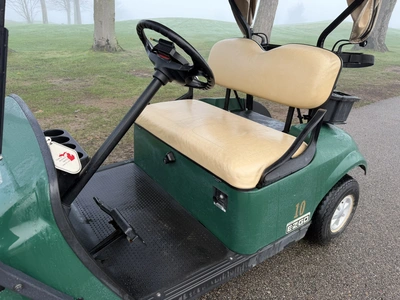 (1) 2015 E-Z-Go golf cart with a Kawasaki gas engine, includes canopy, ball cover, club cover, fold-...
