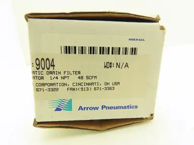 Arrow Pneumatics 9004 Pneumatic Compressed Air Filter 150PSI 1/4"NPT Auto Drain