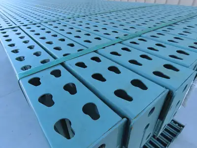 Teardrop Pallet Racking Upright Leg 12' x 4' 23,900 LB 144" x 48" 3"x3" Column